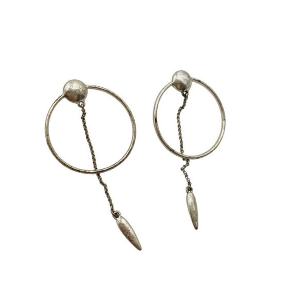 Lucky brand silver‎ dangle hoop earrings